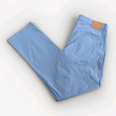 Gant Chinohose Herren Regular Fit Hose W36 L32 hellblau Baumwolle Zip Fly