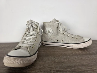 Baskets Converse Junior Chuck Taylor Allstar taille 36 fermeture éclair latérale Hi Top Buff/blanc... - Photo 1/4