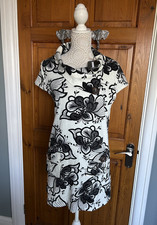 Ladies Cowl Neck Top/Dress by Izabel Size 14 Black & White NWT *SALE*
