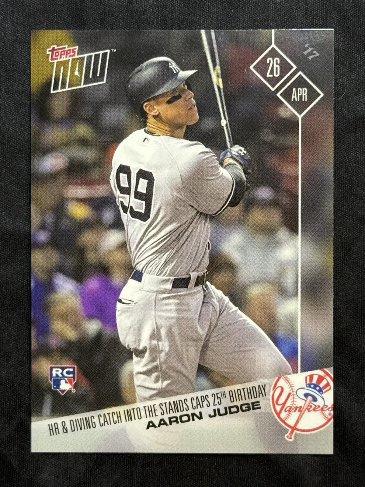 2017 TOPPS NOW ROOKIE CARD #87 AARON JUDGE