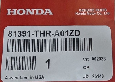 Genuine Honda OEM Rear Right Middle Seat Lever Handle (Black) For Odyssey 2021-2026 - 81391-THR-A01ZD