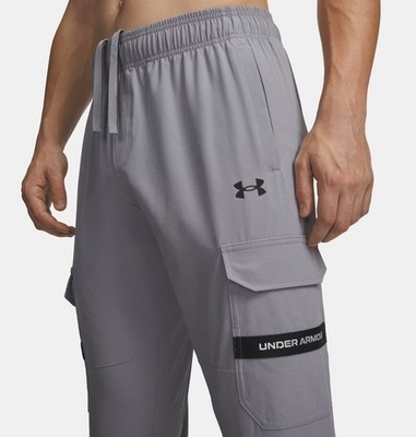 Under Armour Tech Utility Woven Trainingshose Grau Schwarz Herren Größe M Neu