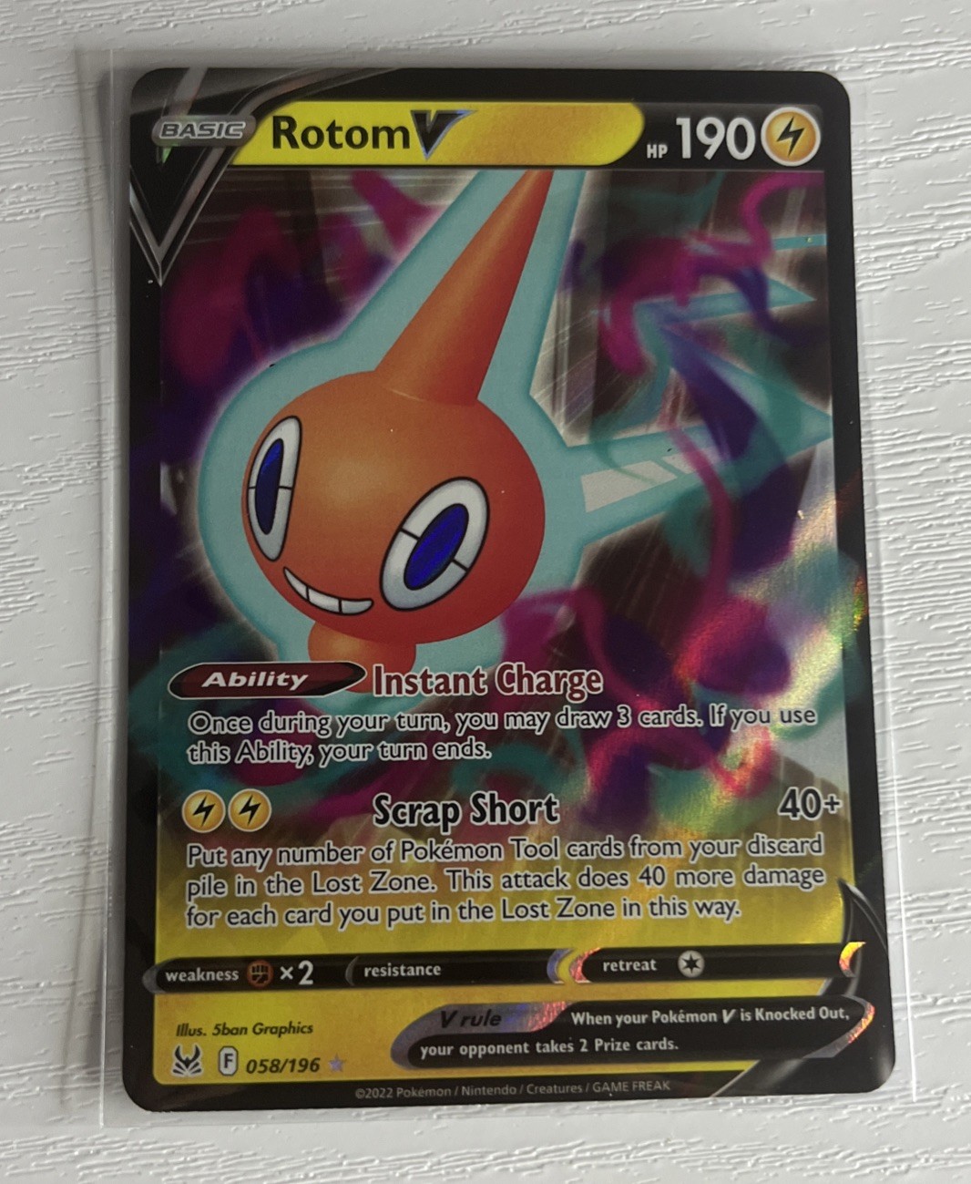 Pokemon - Rotom V 58/196 Ultra Rare Lost Origin NM