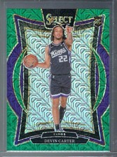 2024-25 Panini Select Devin Carter #92 Green Mojo Prizm RC Rookie Kings