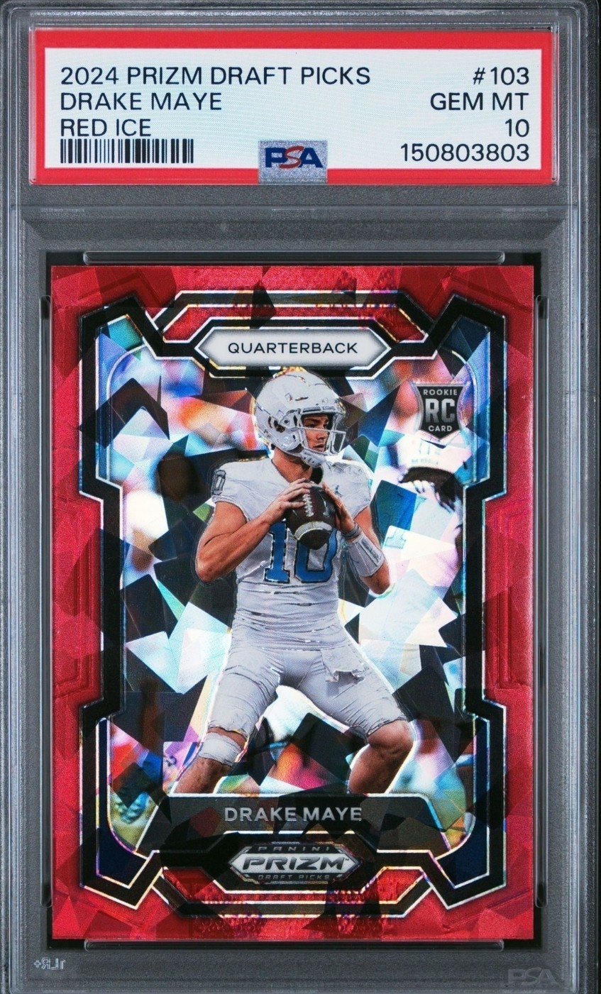 2024 Prizm Draft Picks Drake Maye Red Ice #103 PSA 10 GEM MINT RC ROOKIE
