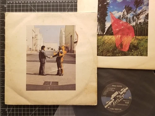 PINK FLOYD Wish You Were Here LP 1975 G+/VG w/ INNER Waters GILMOUR Vinyl HARPER