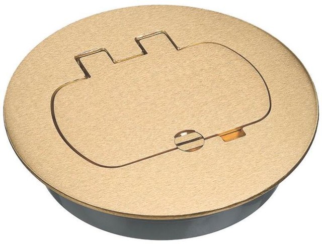 Carlon E97brr Duplex Gfci Round Floor Box Cover Kit Brass For Sale
