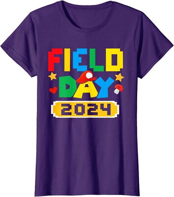 Field Trip Field Day 2024 Fun Day Video Game Teacher  Ladies' Crewneck T-Shirt