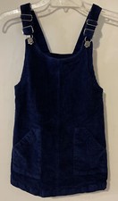 Cherokee Girls Size 8 Blue Ribbed Sleeveless Short Jumper Style Dress M1151