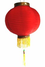125, Lampione Nylon Tessuto Rosso Rotondo ca.25 CM Ø Cina Lampada Lanterna Luci