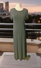 RALPH LAUREN S Slinky Long Black Dress S Made in USA Knit