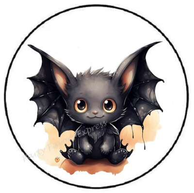 ADORABLE BAT HALLOWEEN FALL ENVELOPE SEALS LABELS STICKERS PARTY FAVORS