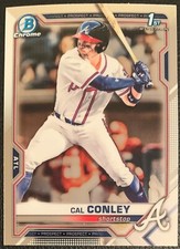 2021 BOWMAN DRAFT CHROME CAL CONLEY ATLANTA BRAVES PROSPECT #BDC-70 1ST BOWMAN