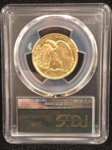 2016-W 1/2 oz Gold Walking Liberty 100th Anniversary PCGS SP70 FS With OGP & COI - Picture 3 of 9
