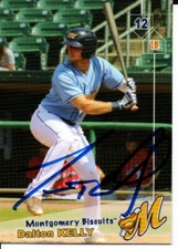 Dalton Kelly 2019 Montgomery Biscuits Autographed Signed Card