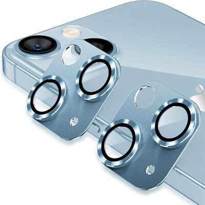2 Pack Metal Camera Lens Protector for iPhone 15 14 13 12 Pro Max Tempered Glass