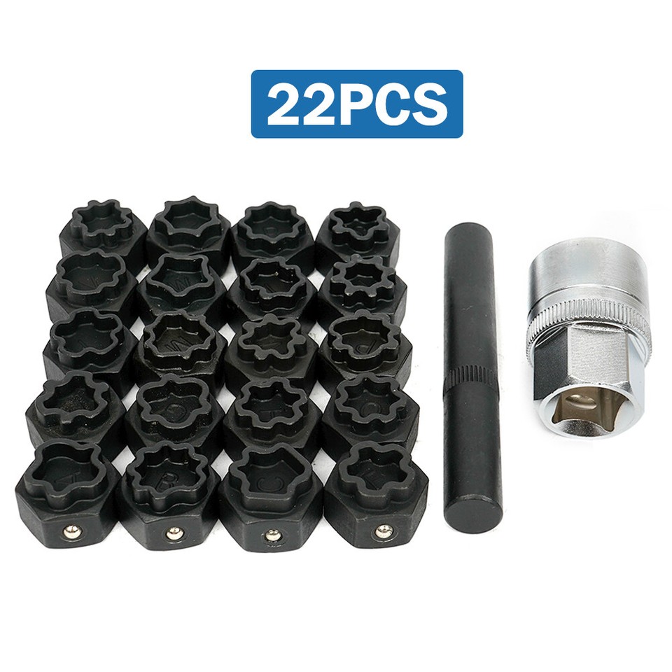 22PCS Wheel Locking Key Set for Audi AntiTheft Wheel Rim Lug Nut