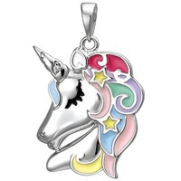 "Jobo \"52653\" Kinder AnhäNger Einhorn 925 Sterling Silber 1 Zirkonia SilberanhäN"