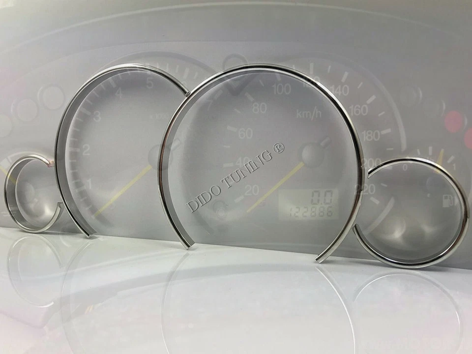 Cuadro de instrumentos x4 anillos de moldura de aluminio pulido para Ford Focus MK1 1998-2004 Foto 4 de 4