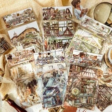 30Pcs Girls Daily Life Transparent Stickers Journal Planner Scrapbooking Crafts