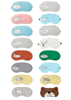 ULTRABYEASYPEASYSTORE Cute Sleepy Animal Eye Sleep Masks Reusable Hot Cold Gel Pack Elasticated Strap
