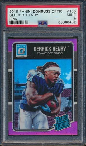 2016 Donruss Optic Rated Rookie #165 Derrick Henry Pink Holo Prizm (RC) PSA 9