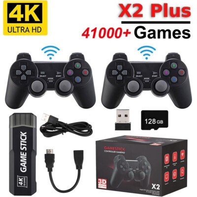 Built-in 128GB 41000+Game Stick Retro Game Console 4K HD 2.4GWireless Controller