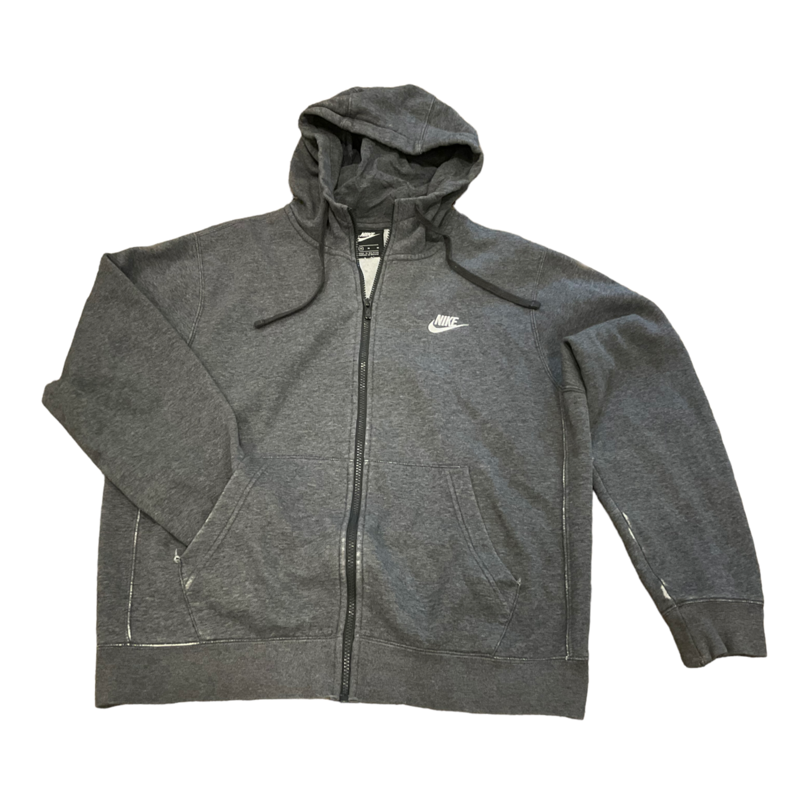 SACAI X NIKE Felpa Nike Fleece Hoodie Uomo Media M Grigio Full Zip Giacca Pile Cotone