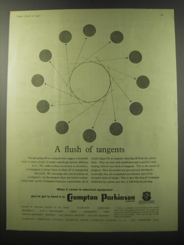 1955 Crompton Parkinson Limited Ad - A flush of tangents - Picture 1 of 1