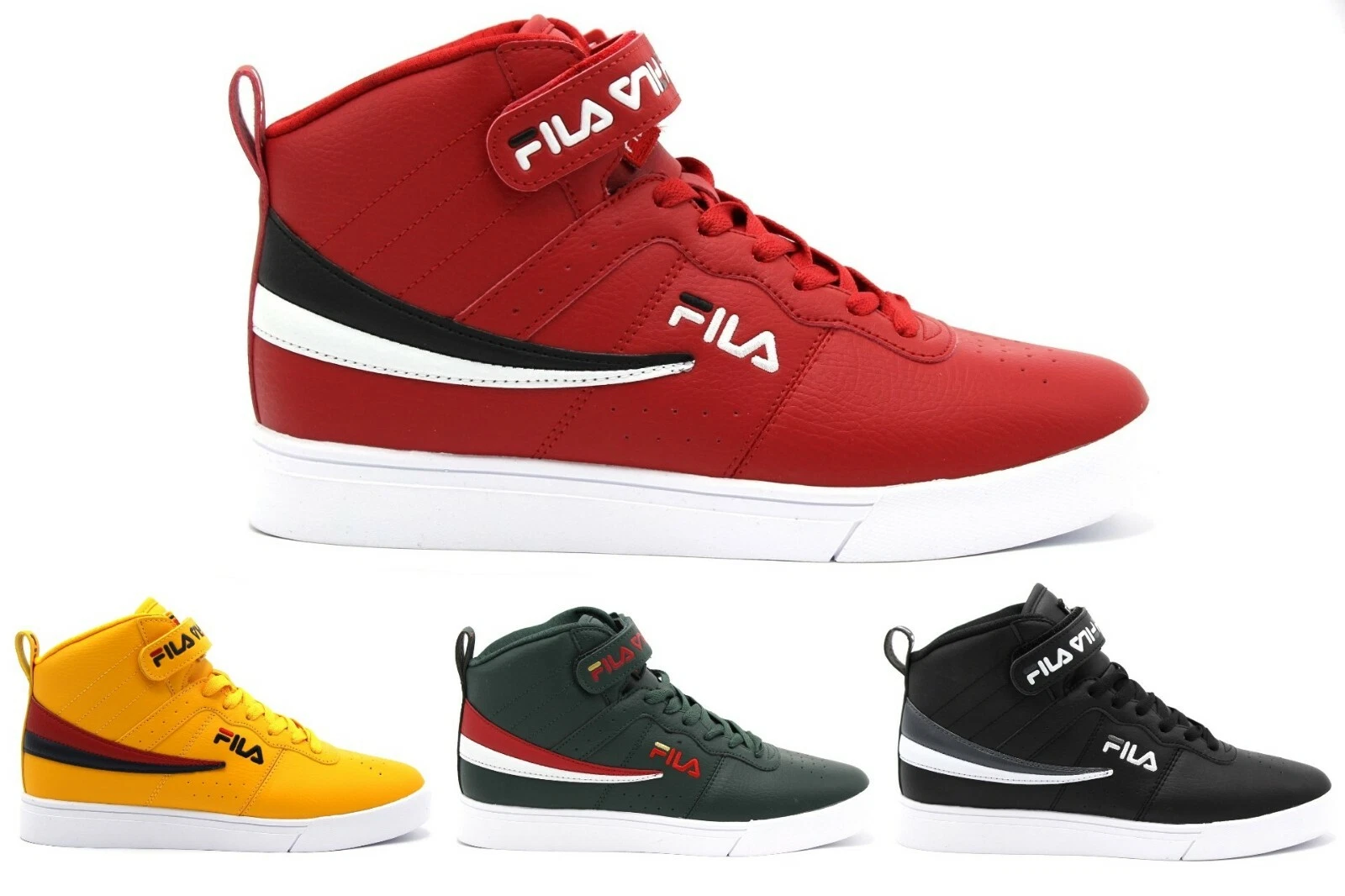NEW MEN FILA VULC 13 REPEAT LOGO RED YELLOW GREEN BLACK WHITE LACE UP SNEAKERS