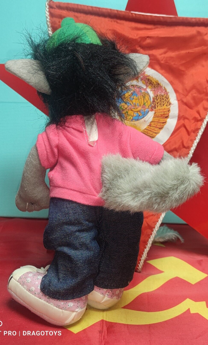 VINTAGE DOLL 'NU POGODI' TOY WOLF VOLK 90's LARGE CCCP USSR RUSSIA