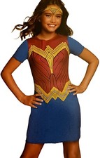 Wonder Woman WW84 Girls Large 12-14 Female Halloween Costumw Dress Tiara
