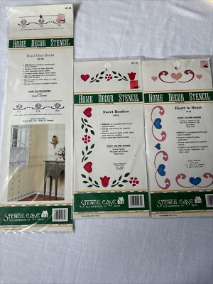 Stencil Ease Home Decor Stencils Sweet Royal Heart Border Hearts New Lot of 3