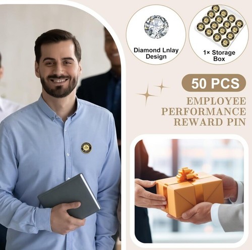50 Pcs One Year of Service Pin Employee Excellence Award Lapel Pin ...
