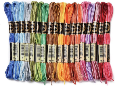 6 Strands Gradient Polyester Embroidery Floss Variegated Rainbow Crewel Cross St