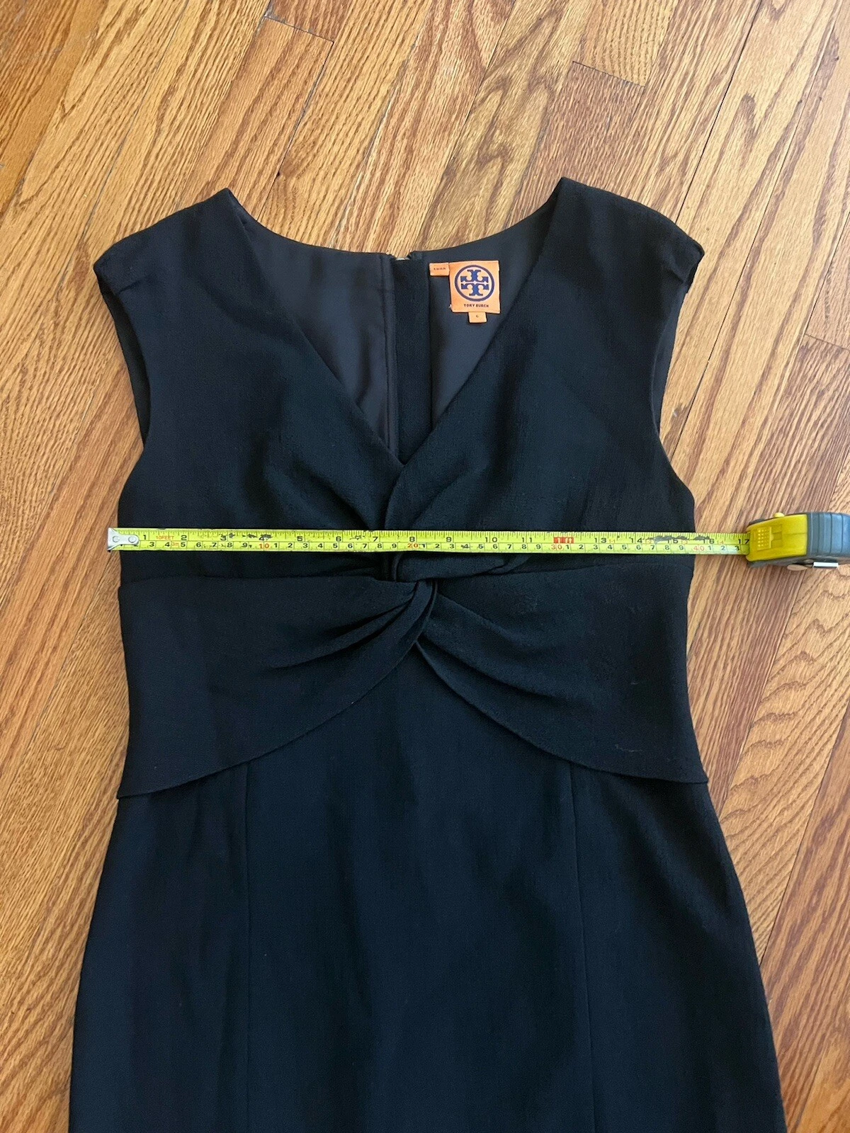 Abito da cocktail Tory Burch nero Twist lana Patrice taglia 6