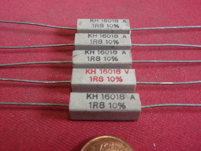RARE! HIGH LOAD RESISTOR 1.8ohm 4W CEMENT 6x6x20mm 5x 25653