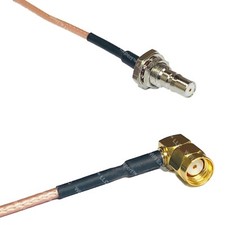 RG316 QMA Female Bulkhead to RP-SMA MALE ANGLE RF Cable Rapid-SHIP LOT