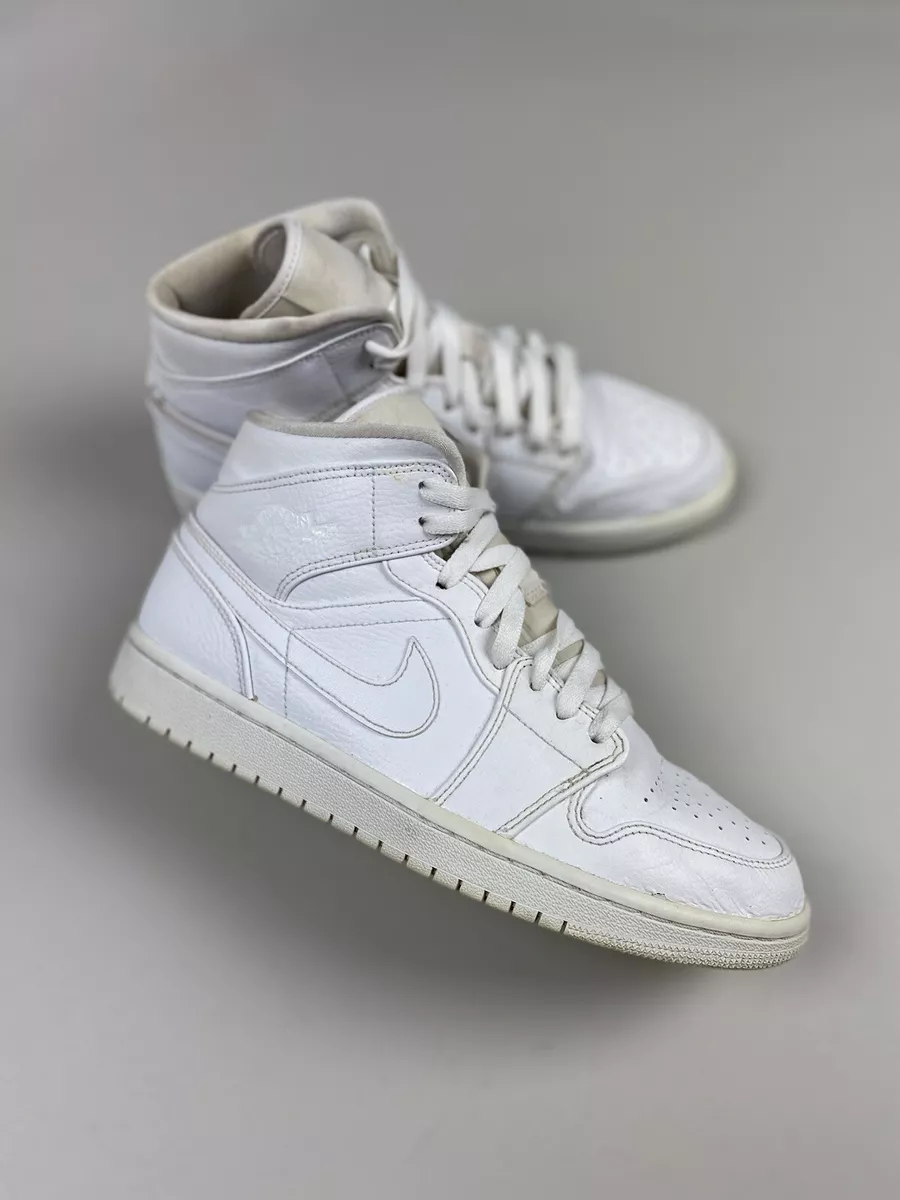 Nike Air Jordan 1 Mid Triple White sneakers shoes size US 8.5 EU 42  554724-129