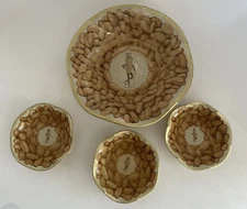 Vintage Mr. Peanut Metal Bowl Serving Set 1- 6" bowl & 3-3" Bowls