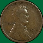 1914-D Lincoln Wheat Cent Very Good VG Coin, Minor Scratch #40108