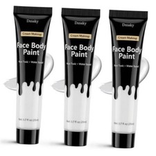 3 Pack Face Body Paint, Water Based Face Paint for Adults White