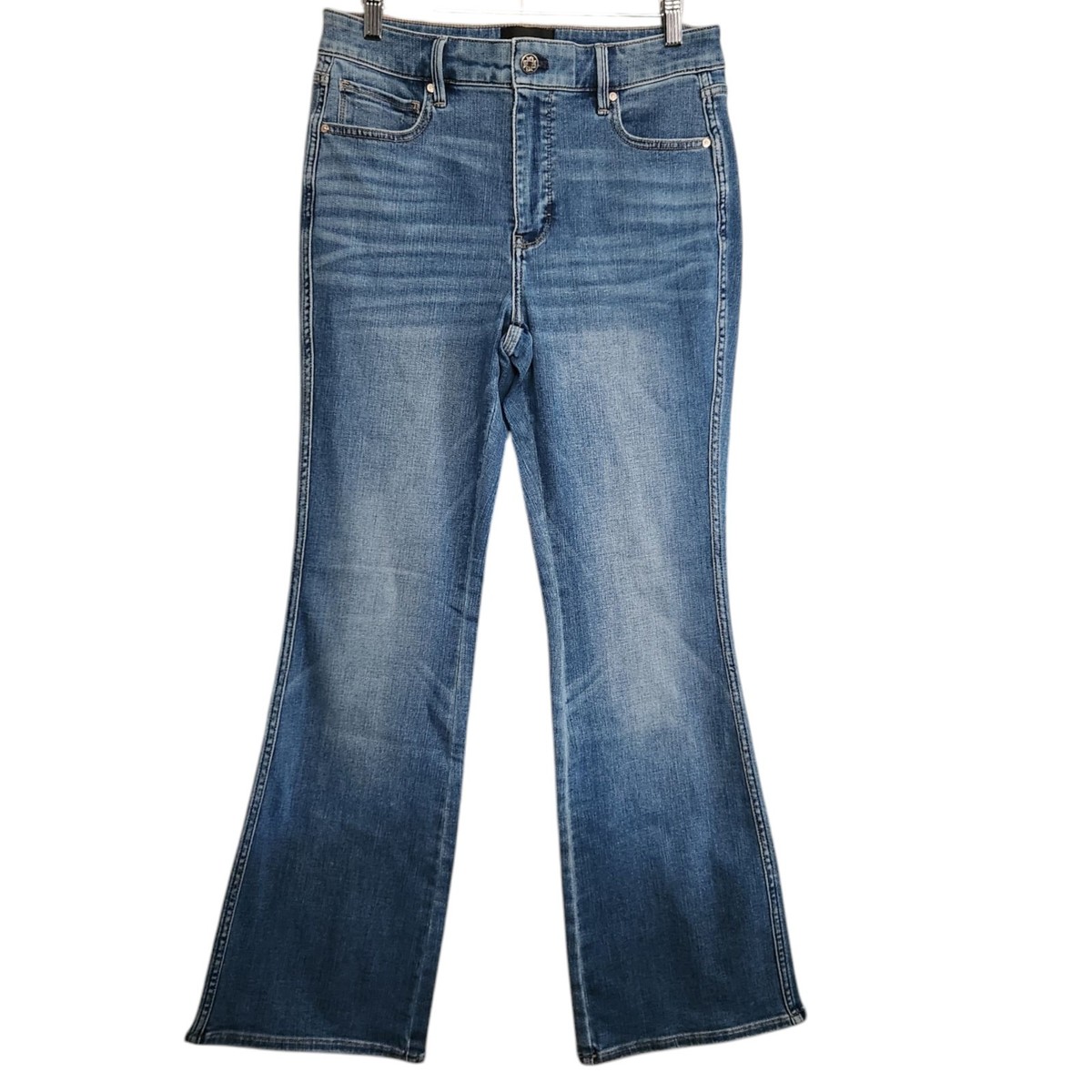 White House Black Market Women's 8S High Rise Skinny Flare Blue