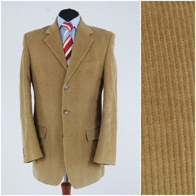 Camel Cord Blazer 42 L UK Größe HENRY MORELL Herren Baumwolle Sport Mantel Jacke