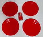 VINTAGE SET OF 4 FIESTA WARE RICH CHERRY RED DINNER PLATES 10-1/2", USA
