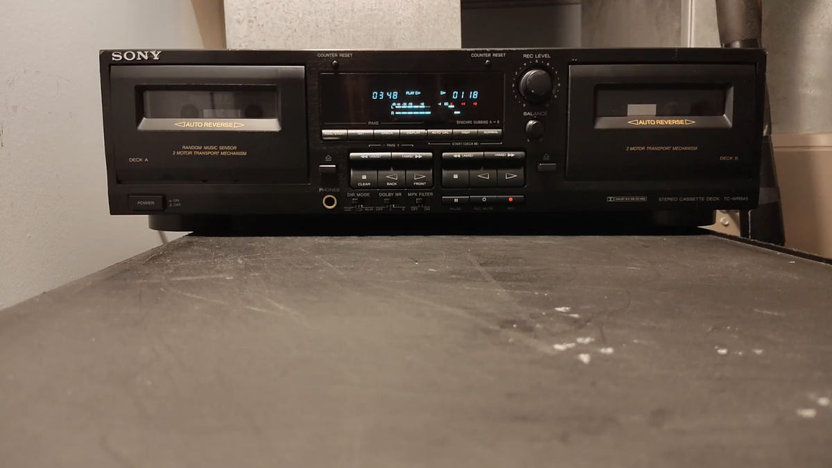 Sony Stereo Home Dual Cassette Deck Hx-pro Tc-wr545 Double Tape