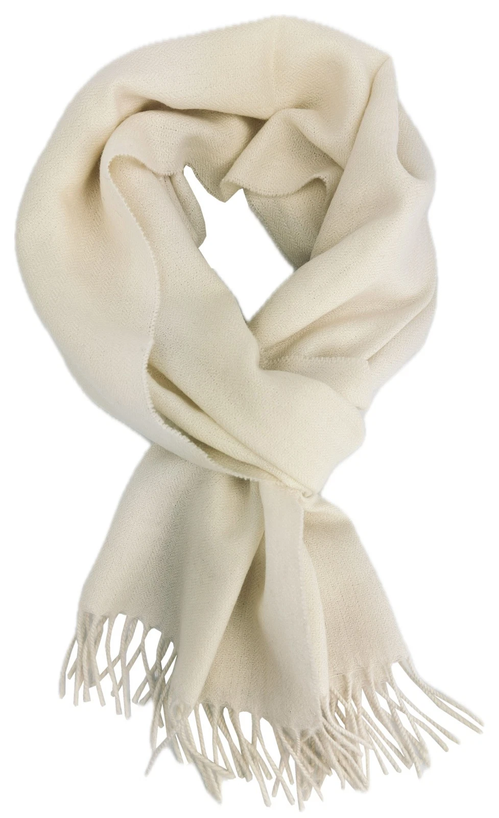 Men's Scarf Women's Scarf Wool Scarf Herringbone Fashionable in Natural White 100% Wool