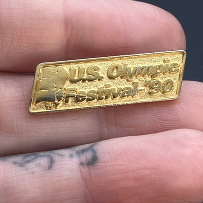 U.S. Olympic Festival 1990 Gold Tone Lapel Hat Pin