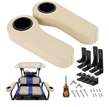  Golf Cart Armrest with Cup Holder for EZGO TXT Club Car DS Precedent and Beige