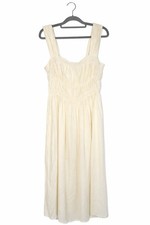 H&M Size Large Cream/ivory Bodice Smocked Midi Dress RRP £39.99